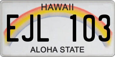 HI license plate EJL103