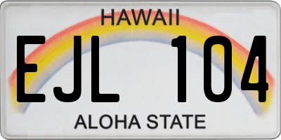HI license plate EJL104