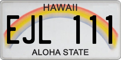 HI license plate EJL111