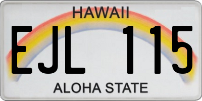 HI license plate EJL115