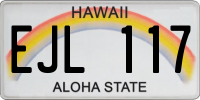 HI license plate EJL117