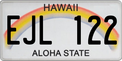 HI license plate EJL122