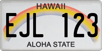 HI license plate EJL123