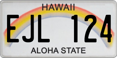 HI license plate EJL124