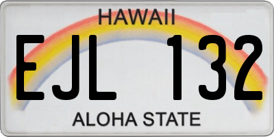 HI license plate EJL132