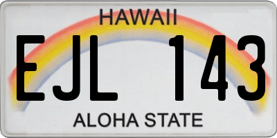 HI license plate EJL143