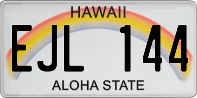 HI license plate EJL144