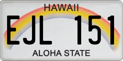 HI license plate EJL151