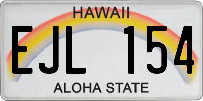 HI license plate EJL154