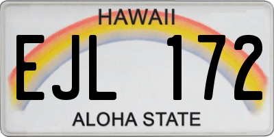 HI license plate EJL172
