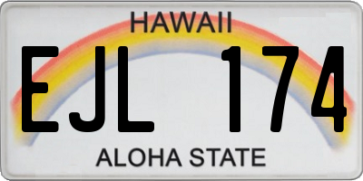 HI license plate EJL174