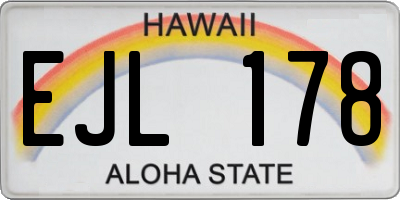 HI license plate EJL178