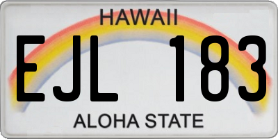HI license plate EJL183