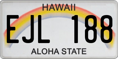 HI license plate EJL188