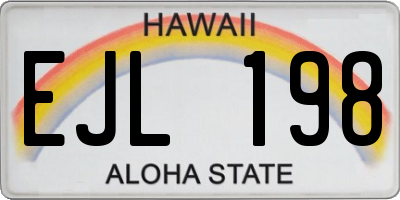 HI license plate EJL198