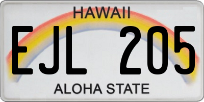 HI license plate EJL205
