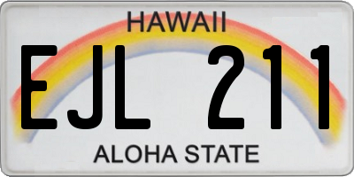 HI license plate EJL211