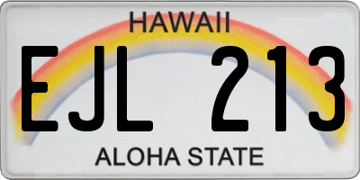 HI license plate EJL213