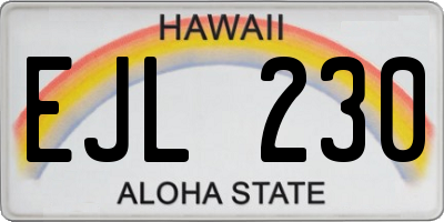 HI license plate EJL230