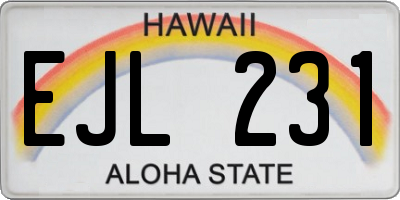 HI license plate EJL231