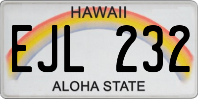 HI license plate EJL232