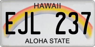 HI license plate EJL237