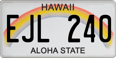 HI license plate EJL240