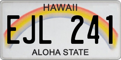 HI license plate EJL241