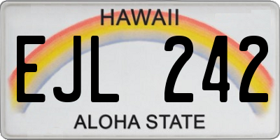HI license plate EJL242