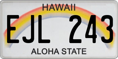 HI license plate EJL243