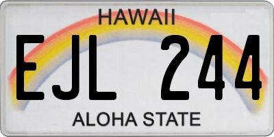 HI license plate EJL244