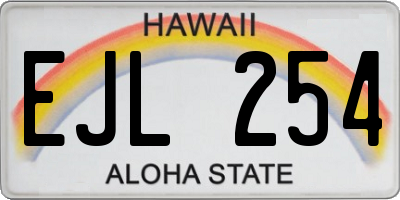 HI license plate EJL254