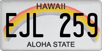 HI license plate EJL259