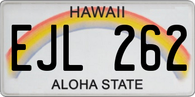 HI license plate EJL262