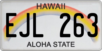 HI license plate EJL263