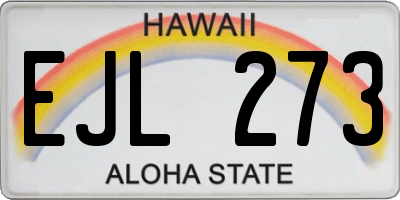 HI license plate EJL273