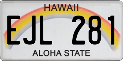 HI license plate EJL281