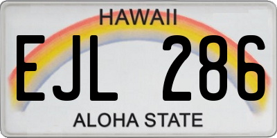 HI license plate EJL286