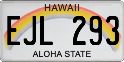 HI license plate EJL293