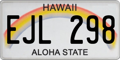 HI license plate EJL298