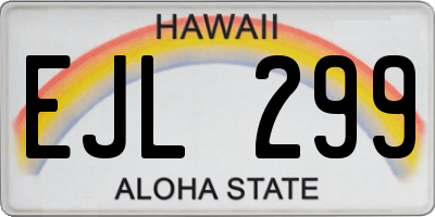 HI license plate EJL299