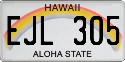 HI license plate EJL305