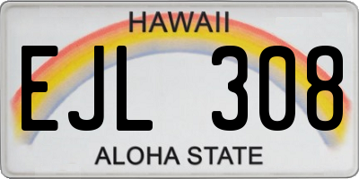 HI license plate EJL308