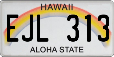 HI license plate EJL313