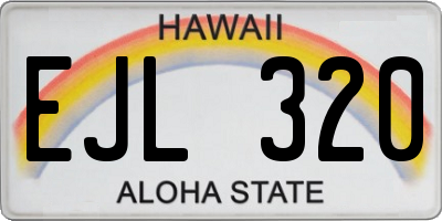 HI license plate EJL320