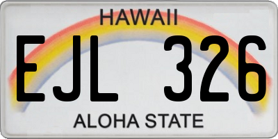 HI license plate EJL326