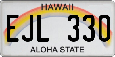 HI license plate EJL330