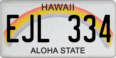 HI license plate EJL334