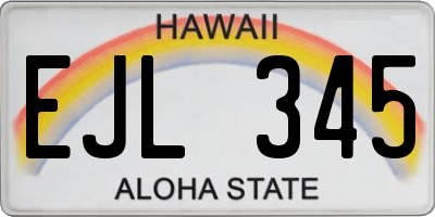 HI license plate EJL345