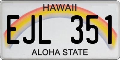 HI license plate EJL351